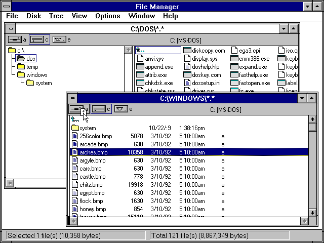 Windows 3.1 File Manager (1992)